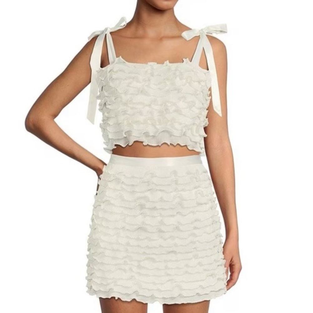 Gianni Bini Ivory Blouse with Pearl Accents